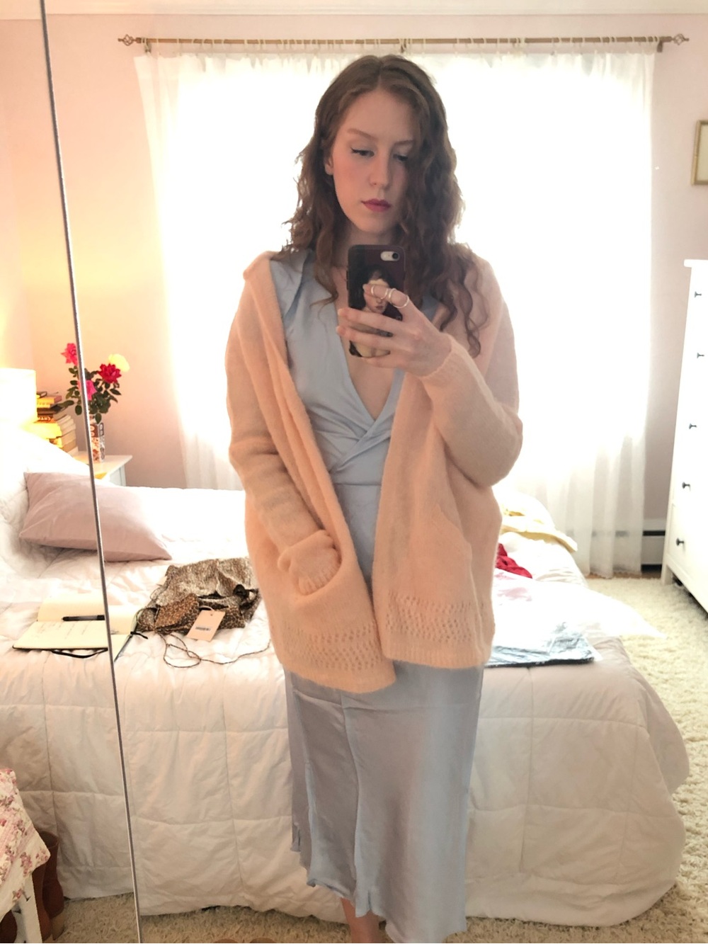 Sezane Pink Sweater Hoodie with Pockets and Hood, XS - Picture 6 of 12